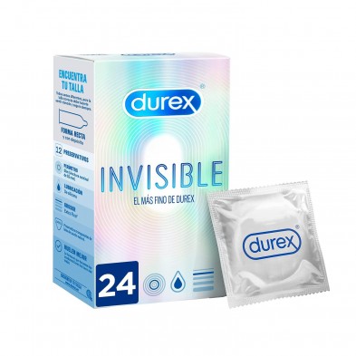 Condones para hombre Durex. Pack de 24 Preservativos para sexo seguro. Invisible, Dame placer, Mutual Climax...