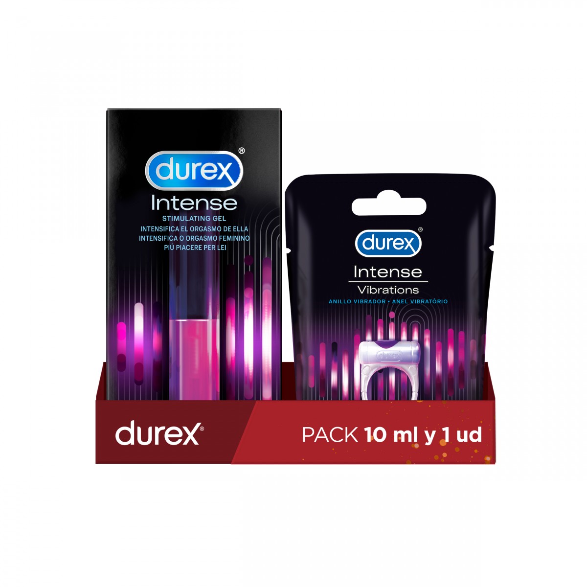 Durex Anillo Vibrador Intense Orgasmic Vibrations Estimulador Clítoris + Gel Intense Orgasmic Estimulador del clítoris