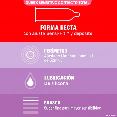 Durex - Pack Preservativos Sensitivo Suave + Sensitivo Contacto Total + Fell Sin Latex, 39 Condones para Sexo Seguro, Lubricados