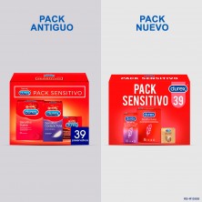 Durex - Pack Preservativos Sensitivo Suave + Sensitivo Contacto Total + Fell Sin Latex, 39 Condones para Sexo Seguro, Lubricados