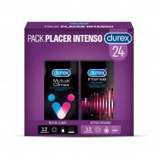Durex - Pack Placer Intenso - Preservativos Mutual Climax + Durex Preservativos Intense - 24 Condones para Sexo Seguro