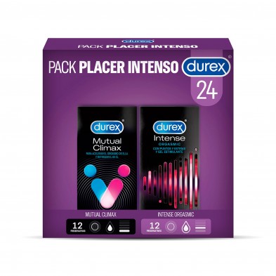 Durex - Pack Placer Intenso - Preservativos Mutual Climax + Durex Preservativos Intense - 24 Condones para Sexo Seguro