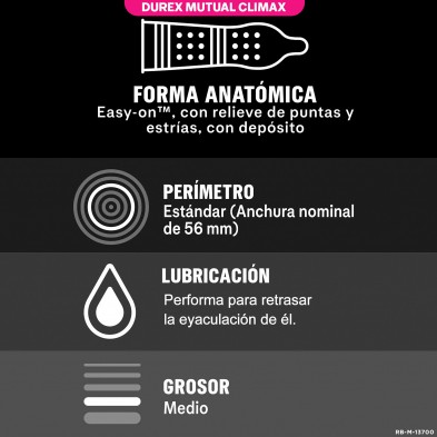 Durex - Pack Placer Intenso - Preservativos Mutual Climax + Durex Preservativos Intense - 24 Condones para Sexo Seguro